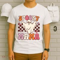 Retro Groovy Halloween Ghost Spooky Mama Costume T-Shirt thumb 6