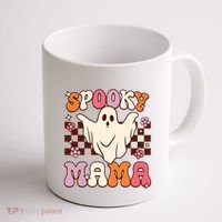 Retro Groovy Halloween Ghost Spooky Mama Costume Coffee Mug thumb 1