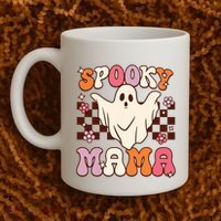 Retro Groovy Halloween Ghost Spooky Mama Costume Coffee Mug thumb 2