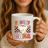 Retro Groovy Halloween Ghost Spooky Mama Costume Coffee Mug thumb 3