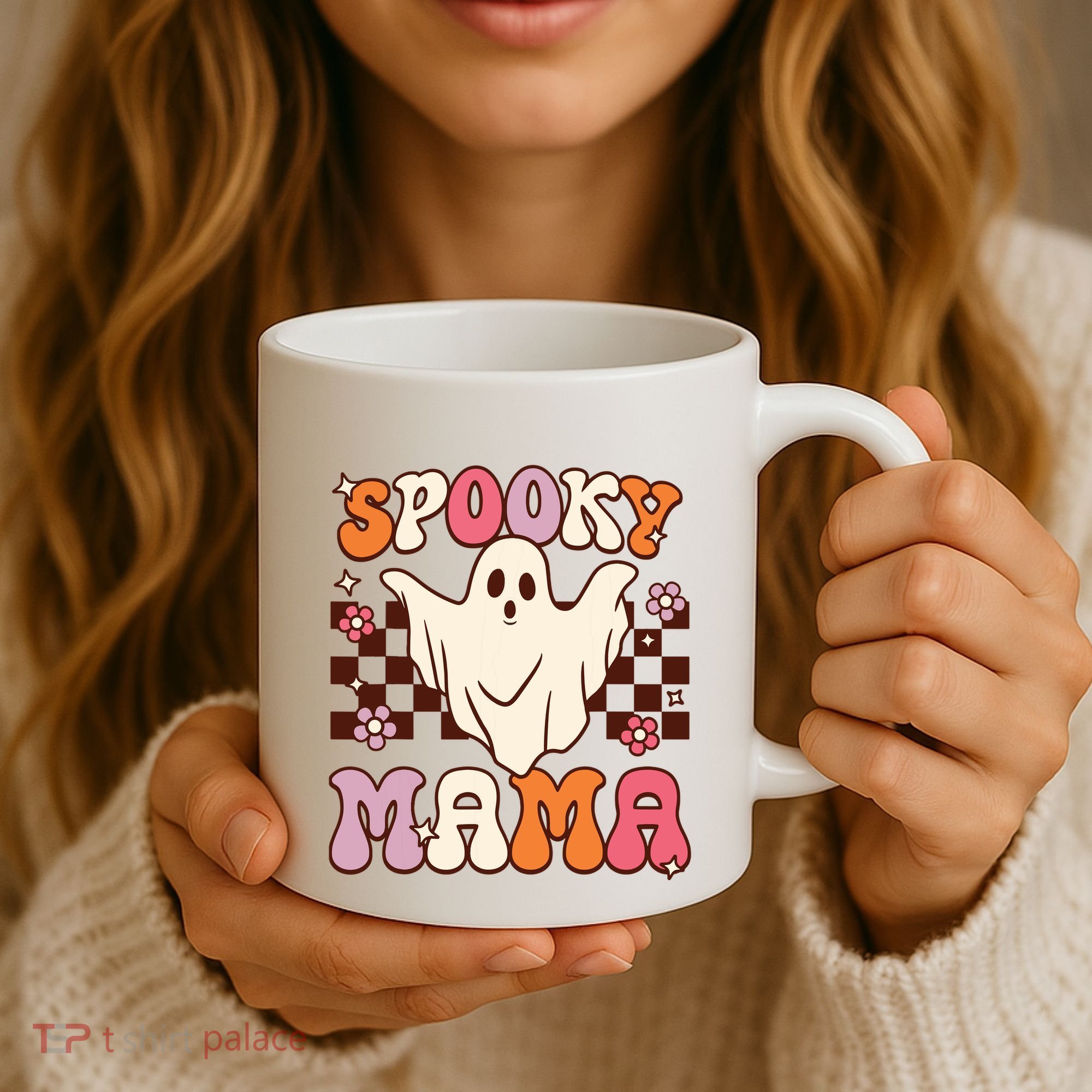 Retro Groovy Halloween Ghost Spooky Mama Costume Coffee Mug