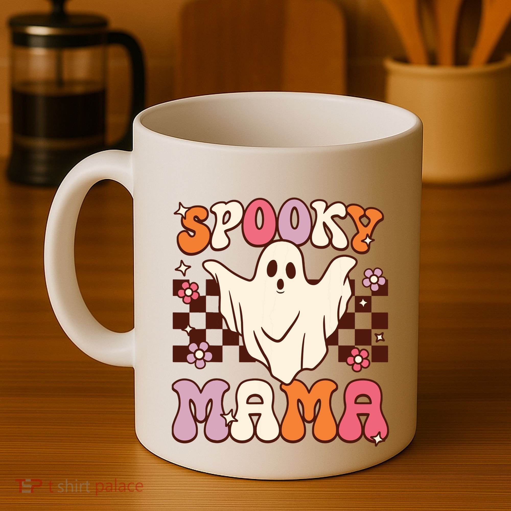Retro Groovy Halloween Ghost Spooky Mama Costume Coffee Mug