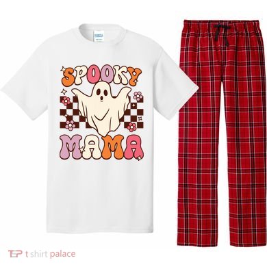 Retro Groovy Halloween Ghost Spooky Mama Costume Pajama Set