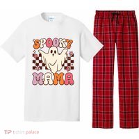 Retro Groovy Halloween Ghost Spooky Mama Costume Pajama Set thumb 0