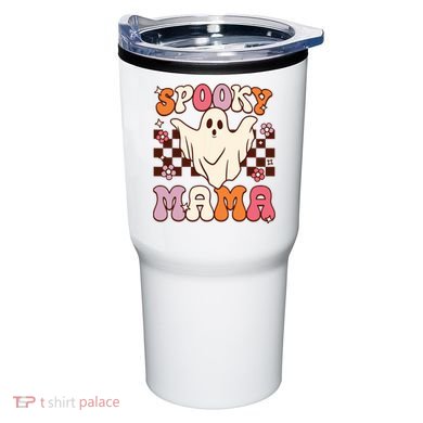 Retro Groovy Halloween Ghost Spooky Mama Costume Tumbler