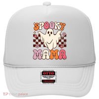 Retro Groovy Halloween Ghost Spooky Mama Costume Hat thumb 0