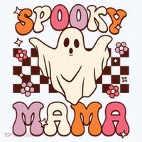 Retro Groovy Halloween Ghost Spooky Mama Costume Hat thumb 2