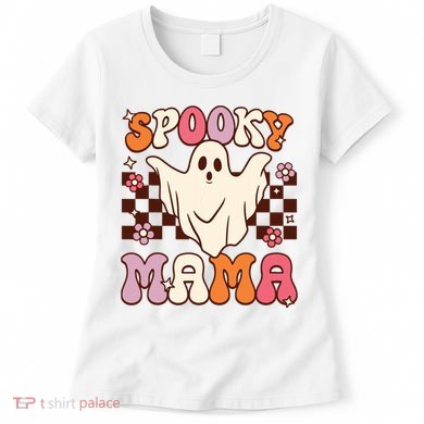 Retro Groovy Halloween Ghost Spooky Mama Costume Women's T-Shirt