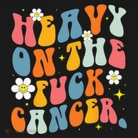 Retro Groovy Heavy On The Fuck Cancer Distressed Awareness Bucket Hat thumb 4