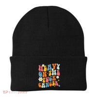 Retro Groovy Heavy On The Fuck Cancer Distressed Awareness Beanie thumb 0
