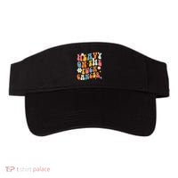 Retro Groovy Heavy On The Fuck Cancer Distressed Awareness Visor thumb 0