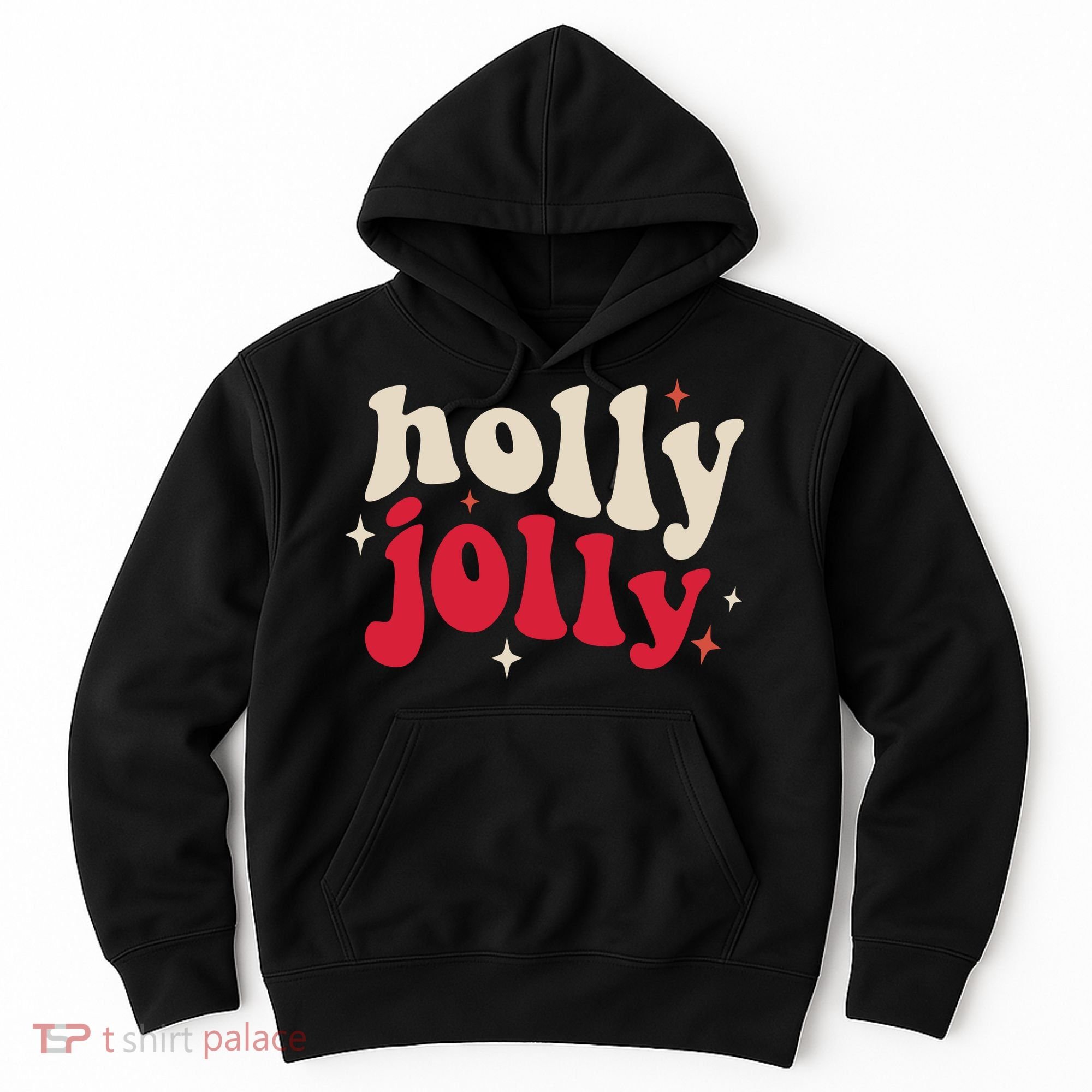 Retro Groovy Have A Holly Xmas Jolly Christmas Gift Funny Xmas Hoodie