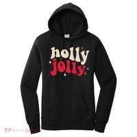 Retro Groovy Have A Holly Xmas Jolly Christmas Gift Funny Xmas Women's Hoodie thumb 0
