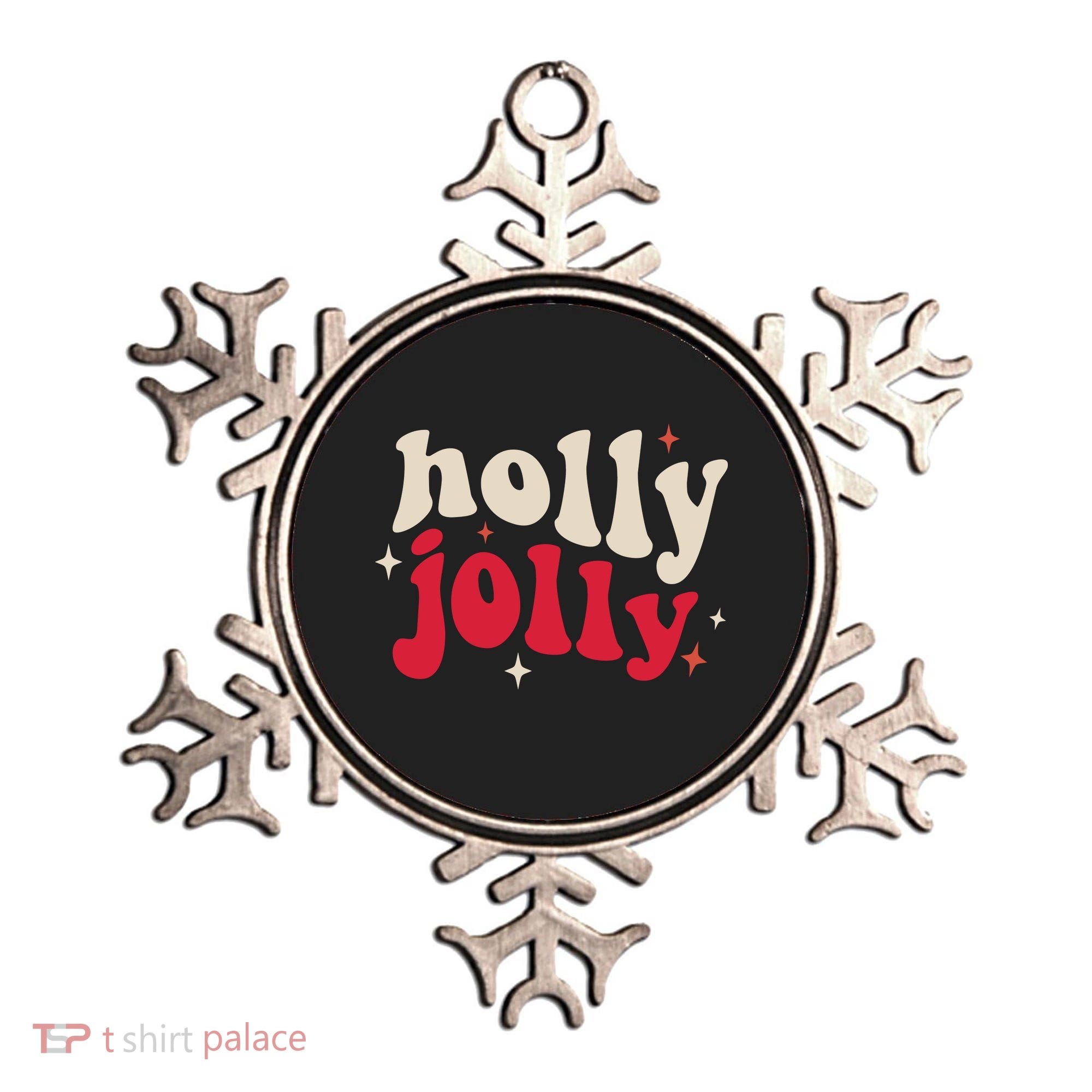 Retro Groovy Have A Holly Xmas Jolly Christmas Gift Funny Xmas Ornament