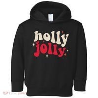 Retro Groovy Have A Holly Xmas Jolly Christmas Gift Funny Xmas Toddler Hoodie thumb 0