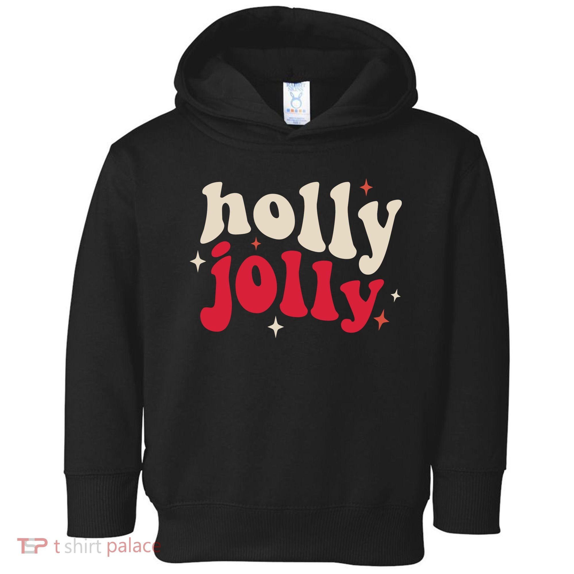 Retro Groovy Have A Holly Xmas Jolly Christmas Gift Funny Xmas Toddler Hoodie