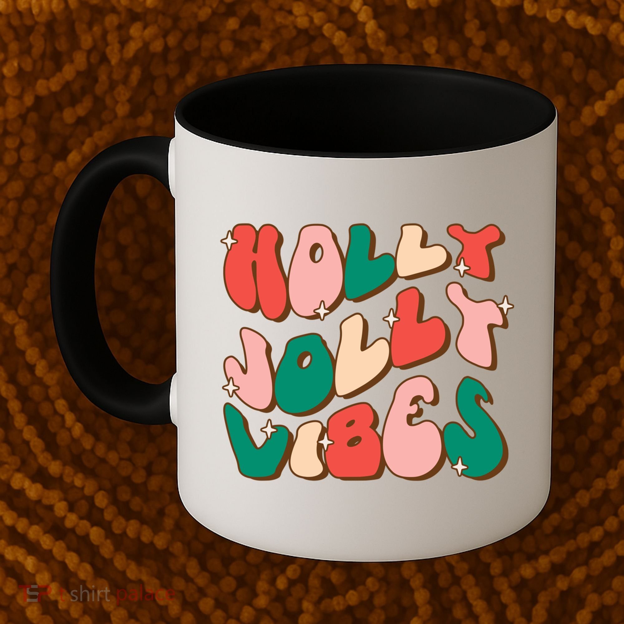 Retro Groovy Holly Xmas Jolly Vibes Christmas For Cool Gift Coffee Mug