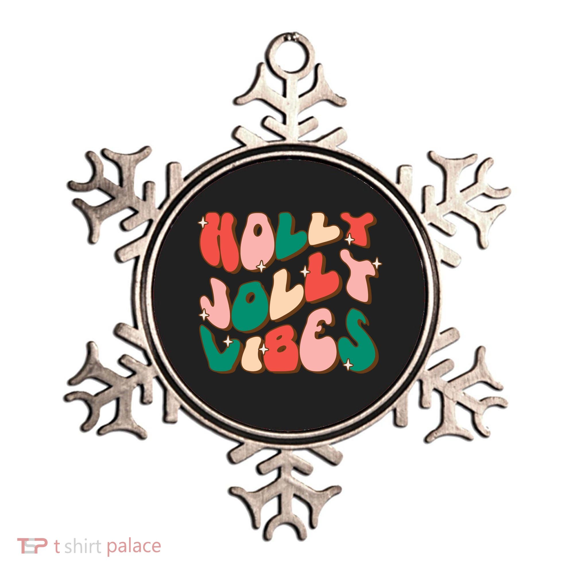 Retro Groovy Holly Xmas Jolly Vibes Christmas For Cool Gift Ornament