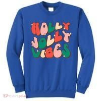Retro Groovy Holly Xmas Jolly Vibes Christmas For Cool Gift Sweatshirt thumb 0