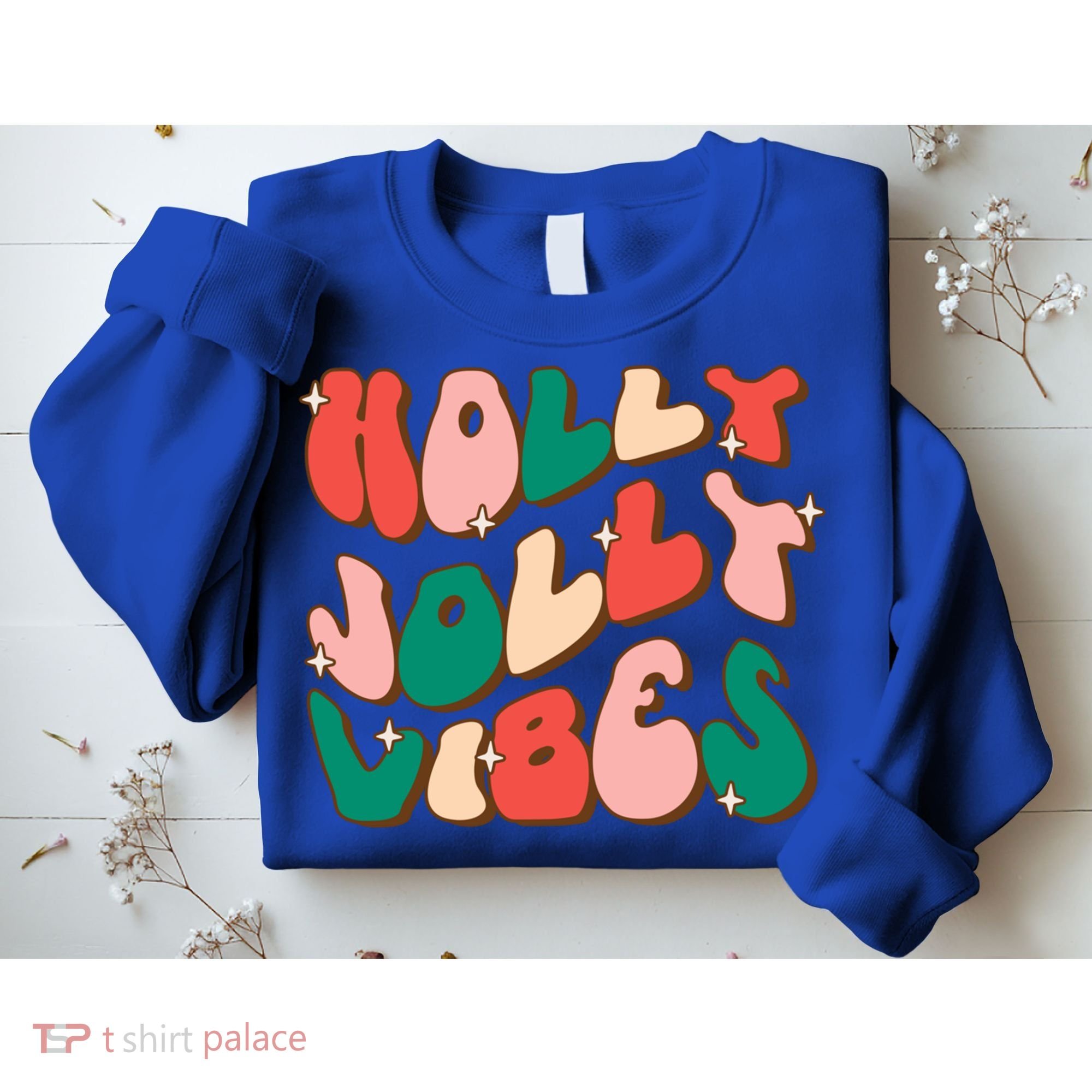 Retro Groovy Holly Xmas Jolly Vibes Christmas For Cool Gift Sweatshirt