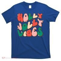 Retro Groovy Holly Xmas Jolly Vibes Christmas For Cool Gift T-Shirt thumb 0