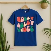 Retro Groovy Holly Xmas Jolly Vibes Christmas For Cool Gift T-Shirt thumb 2