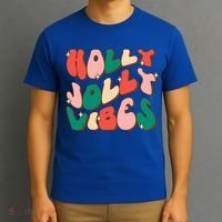 Retro Groovy Holly Xmas Jolly Vibes Christmas For Cool Gift T-Shirt thumb 3