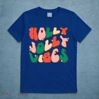Retro Groovy Holly Xmas Jolly Vibes Christmas For Cool Gift T-Shirt thumb 5