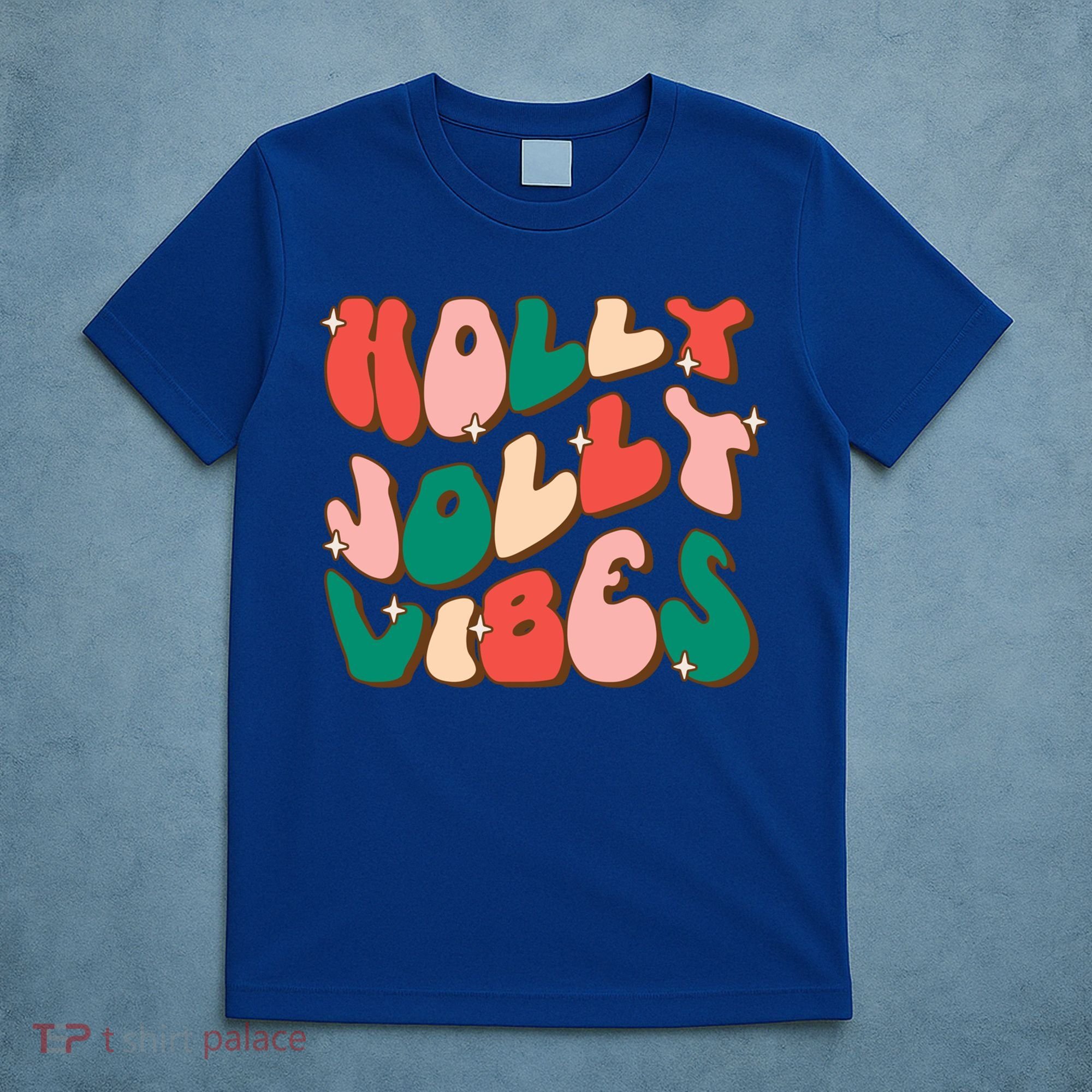 Retro Groovy Holly Xmas Jolly Vibes Christmas For Cool Gift T-Shirt