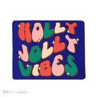 Retro Groovy Holly Xmas Jolly Vibes Christmas For Cool Gift Mousepad thumb 0