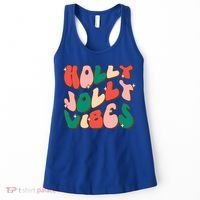 Retro Groovy Holly Xmas Jolly Vibes Christmas For Cool Gift Women's Tank Top thumb 0