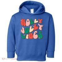 Retro Groovy Holly Xmas Jolly Vibes Christmas For Cool Gift Toddler Hoodie thumb 0