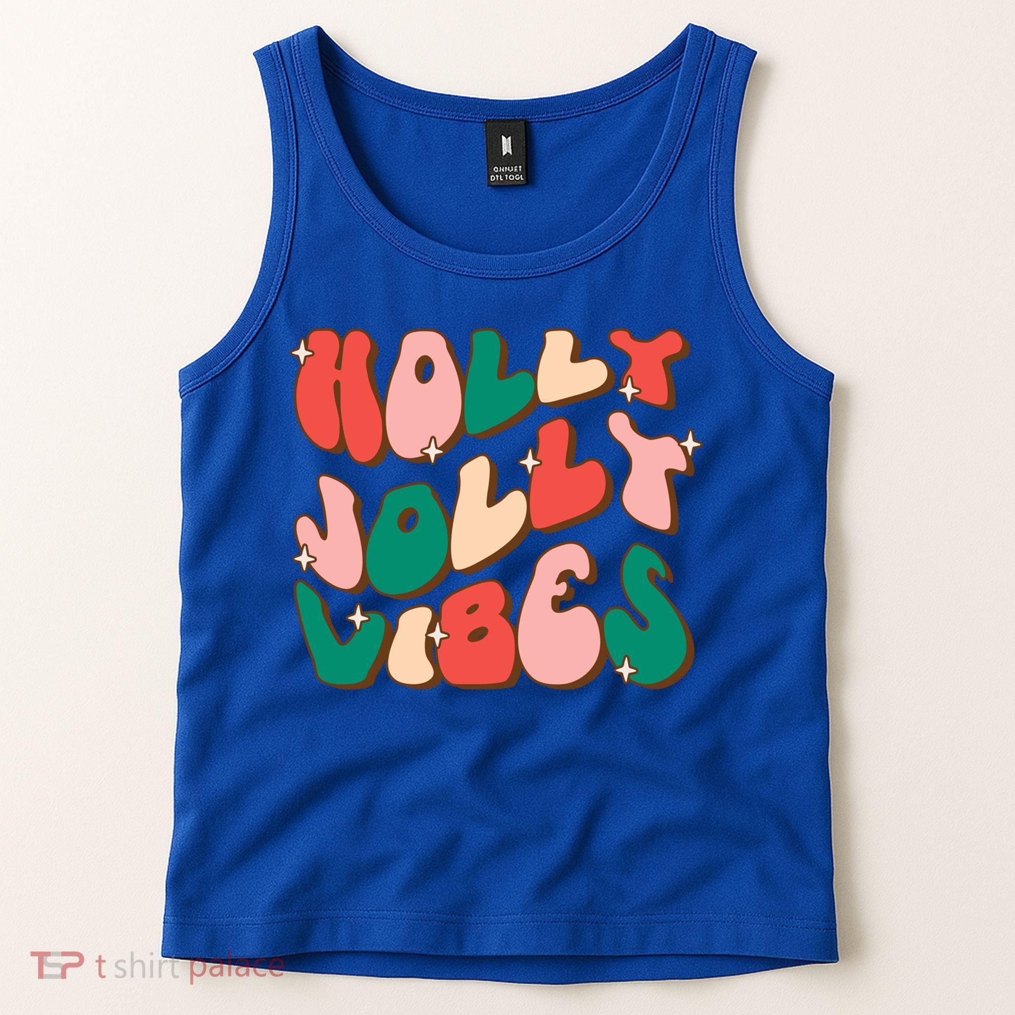 Retro Groovy Holly Xmas Jolly Vibes Christmas For Cool Gift Tank Top