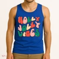 Retro Groovy Holly Xmas Jolly Vibes Christmas For Cool Gift Tank Top thumb 3