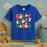 Retro Groovy Holly Xmas Jolly Vibes Christmas For Cool Gift Toddler T-Shirt thumb 3