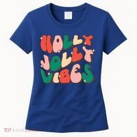 Retro Groovy Holly Xmas Jolly Vibes Christmas For Cool Gift Women's T-Shirt thumb 0
