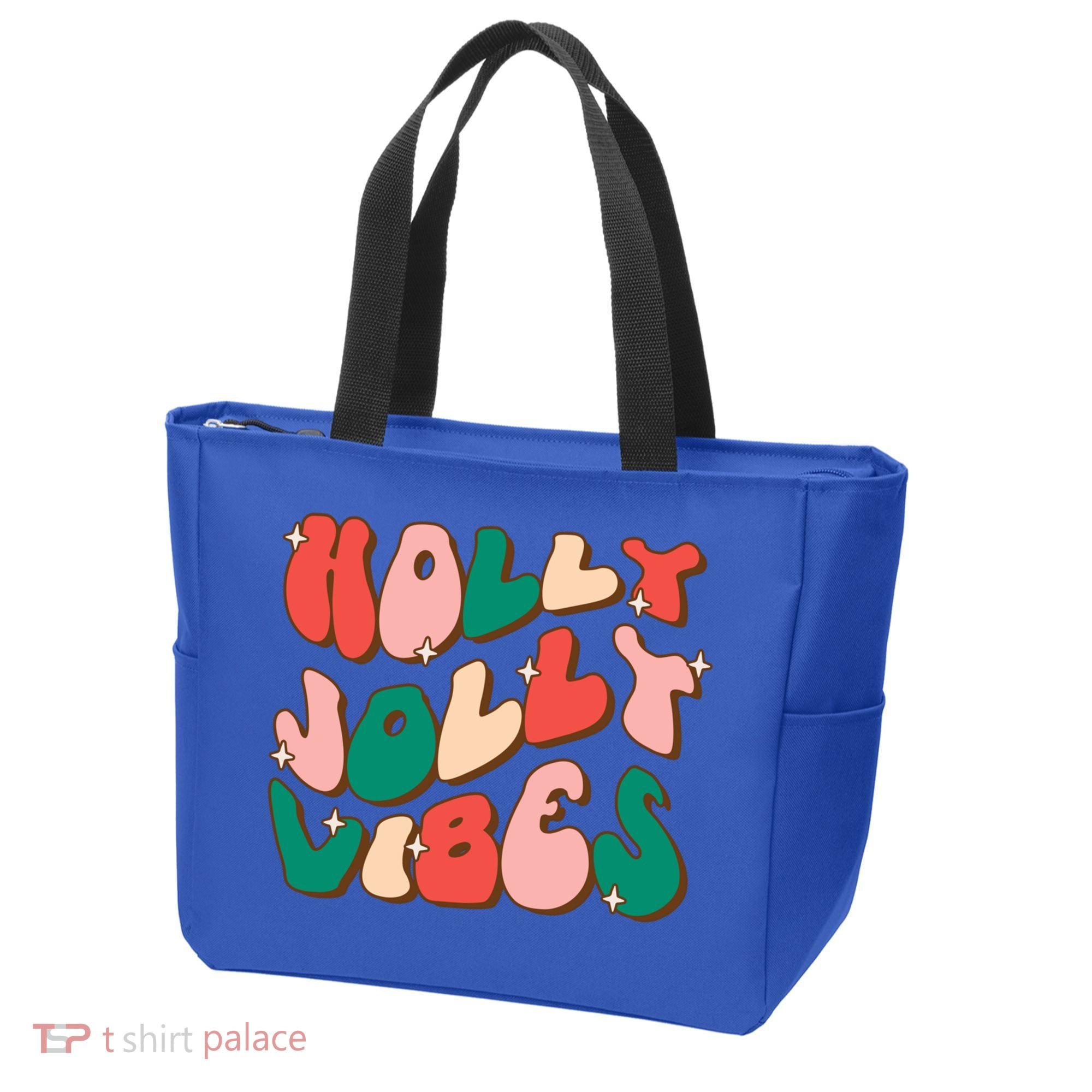 Retro Groovy Holly Xmas Jolly Vibes Christmas For Cool Gift Tote Bag