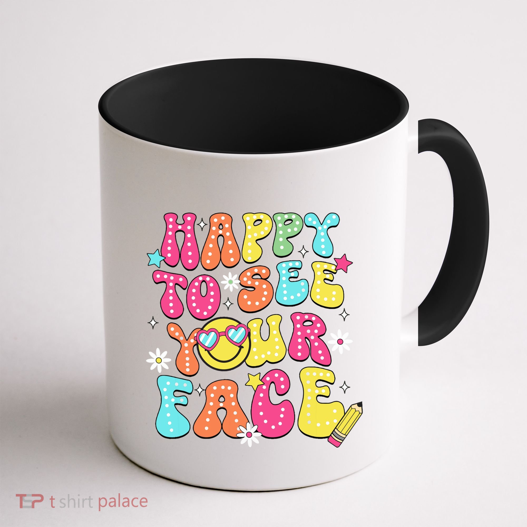 Retro Groovy Happy To See Your Face Back To School Teacher Coffee Mug