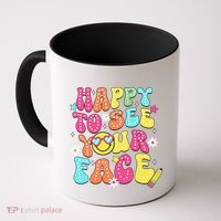 Retro Groovy Happy To See Your Face Back To School Teacher Coffee Mug thumb 0