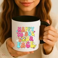 Retro Groovy Happy To See Your Face Back To School Teacher Coffee Mug thumb 3