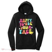 Retro Groovy Happy To See Your Face Back To School Teacher Women's Hoodie thumb 0