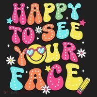 Retro Groovy Happy To See Your Face Back To School Teacher Tumbler thumb 3