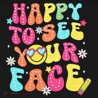 Retro Groovy Happy To See Your Face Back To School Teacher Women's Tank Top thumb 5