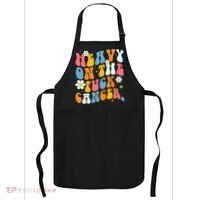 Retro Groovy Heavy On The Fuck Cancer Distressed Awareness Apron thumb 0