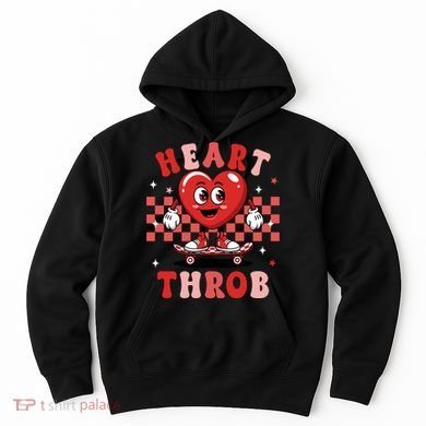 Retro Groovy Heart Throb Valentines Day Hoodie