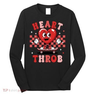Retro Groovy Heart Throb Valentines Day Long Sleeve Shirt