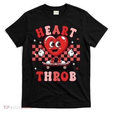 Retro Groovy Heart Throb Valentines Day T-Shirt