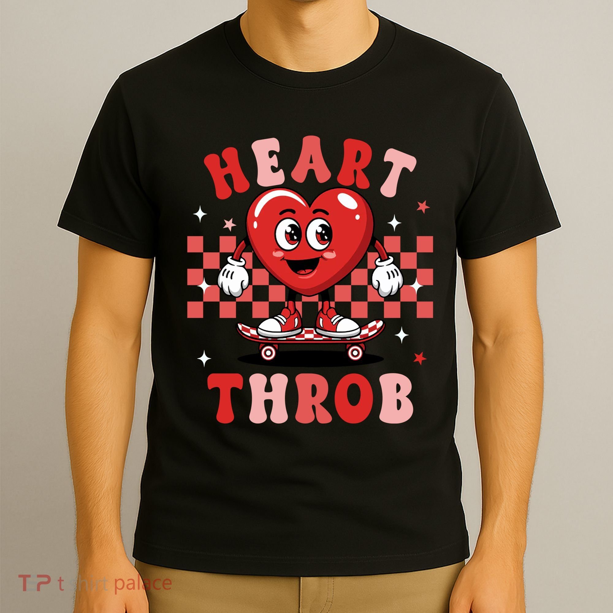 Retro Groovy Heart Throb Valentines Day T-Shirt