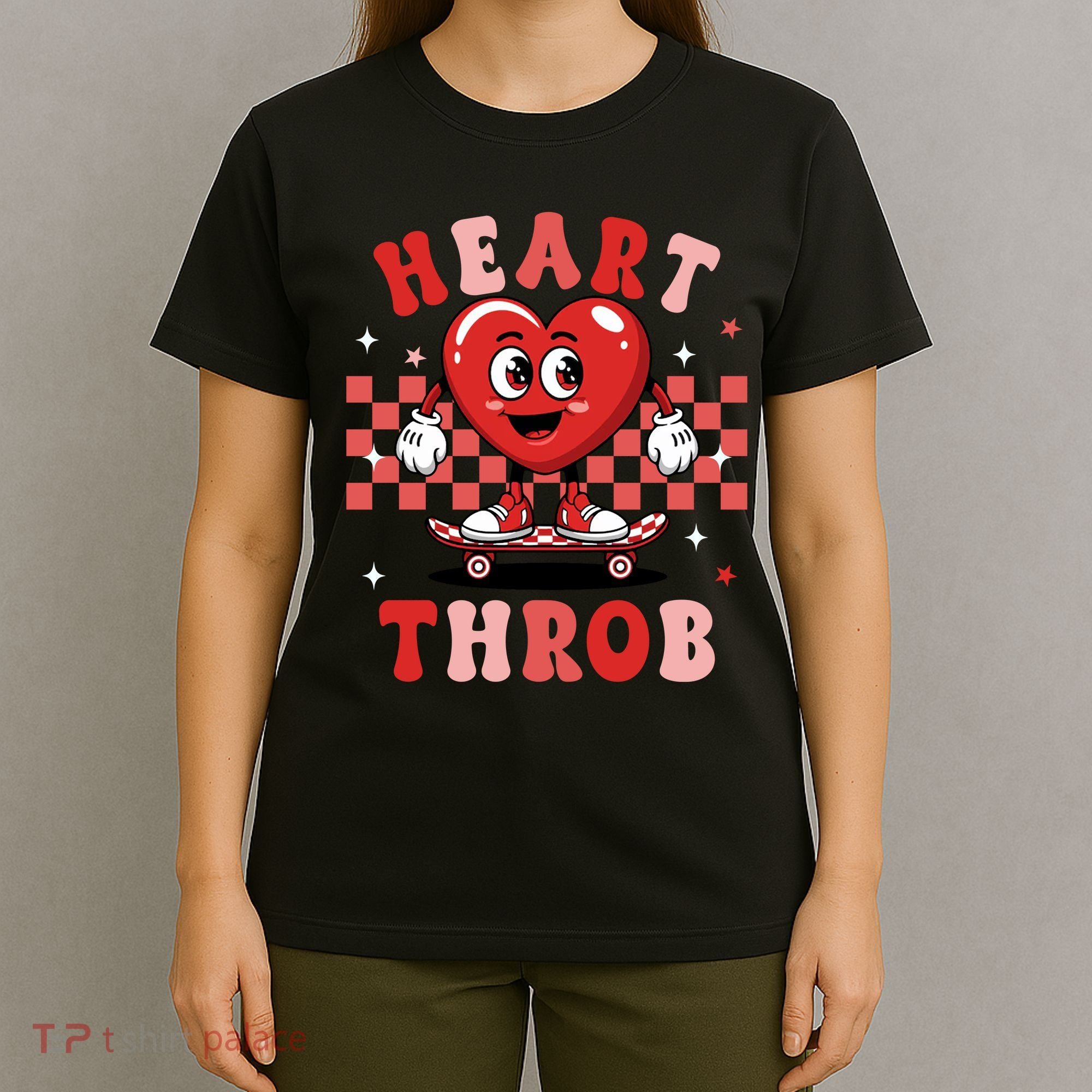 Retro Groovy Heart Throb Valentines Day T-Shirt