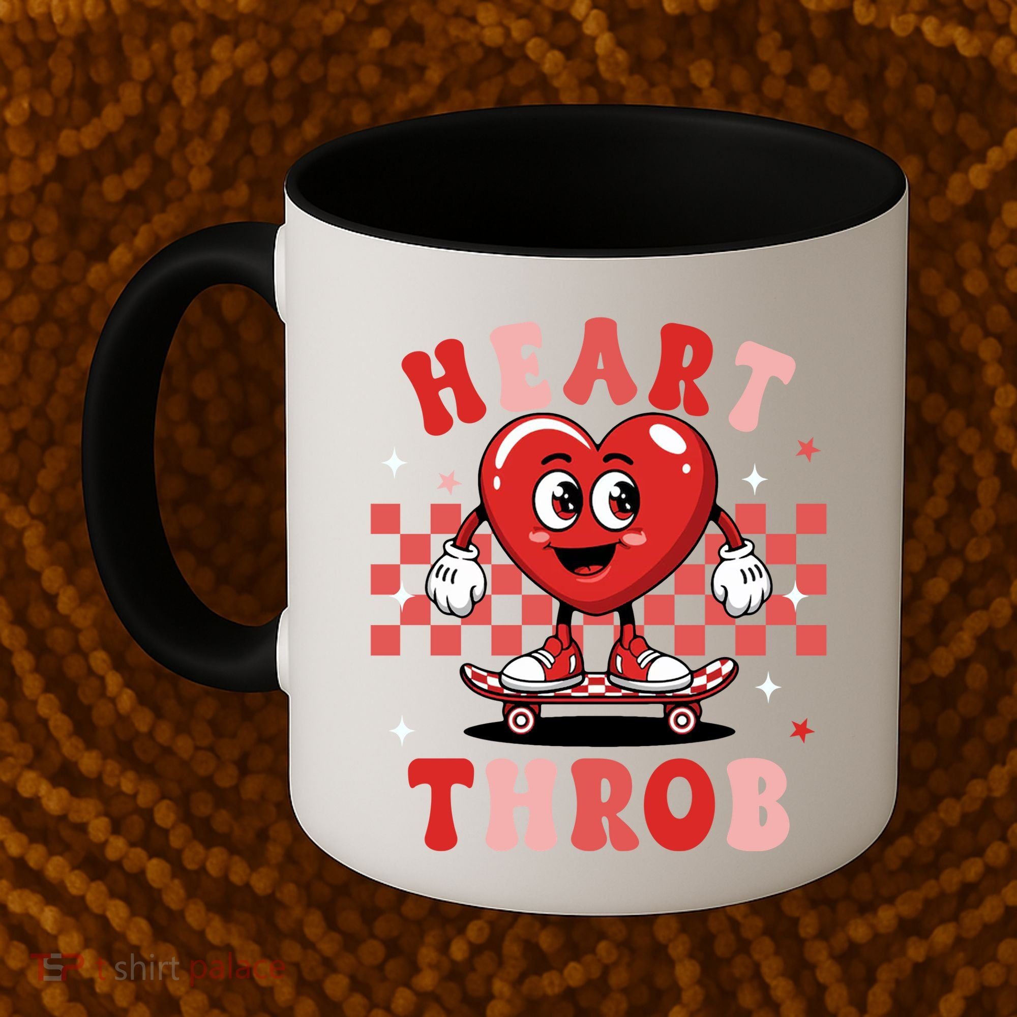 Retro Groovy Heart Throb Valentines Day Coffee Mug